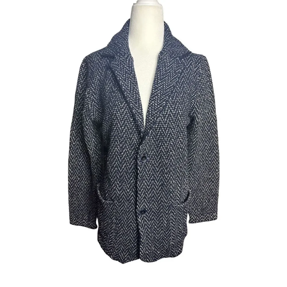 Massimo Dutti Knit Wool Blend Collared Blazer Sweater Jacket Size‎ Small Women's